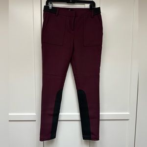 Tibi Riding Pants / Women’s 6 / maroon with black detailing